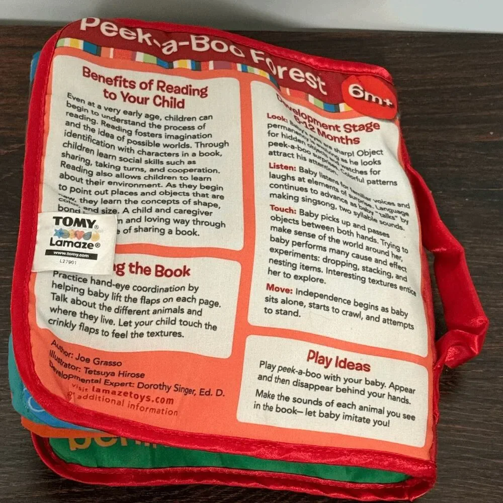Lamaze Peek A Boo Forest quilted interactive age 6M+ baby book NWOT